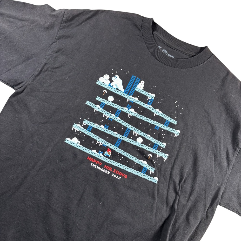 VTG Gamer Tee 2013 Mens XL Black Graphic Video Game 8-Bit Think Geek Yeti